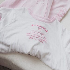 Pink and White Love Shack Fancy x Victoria’s Secret Shirt